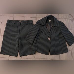 Kenneth Cole Reaction Navy & Black Pinstripe Jacket and Shorts Set